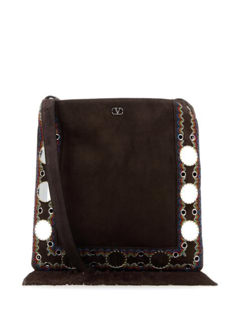 Brown suede Nellcôte crossbody bag
