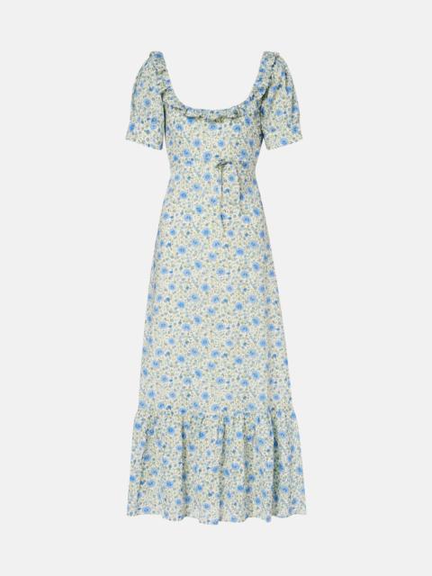 Sorana floral ruffled cotton midi dress