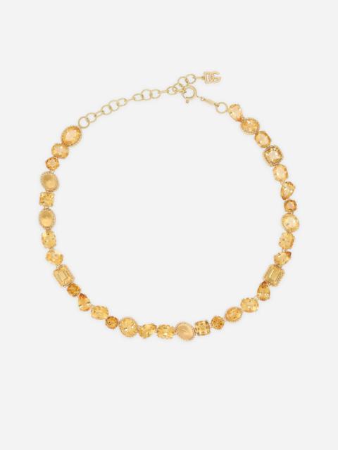Rainbow Monochrome Necklace 18-carat yellow gold and citrines