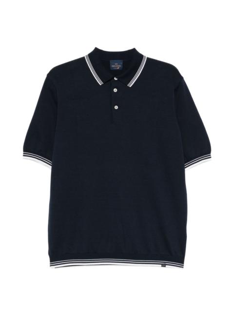 striped-trim polo shirt