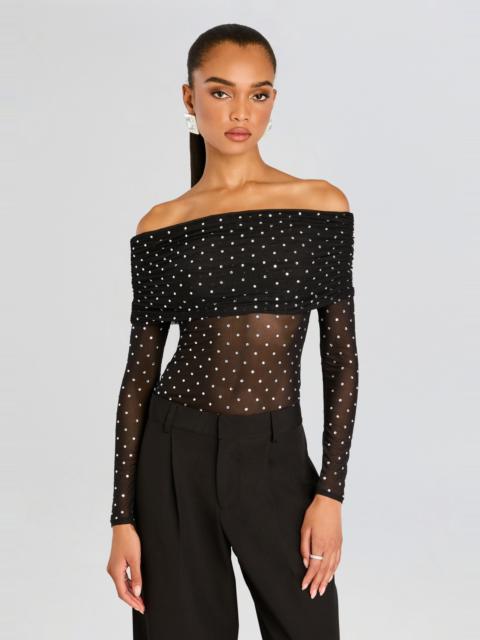 ORIANA EMBELLISHED MESH TOP