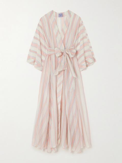 Almudena Striped Cotton And Silk-blend Voile Maxi Dress