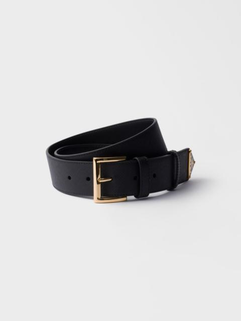 Saffiano leather belt