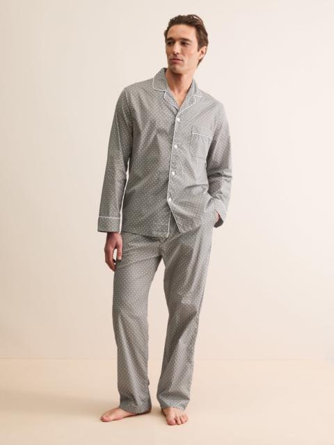 Men's Classic Fit Pajamas London Transport Cotton Batiste Taupe Cross