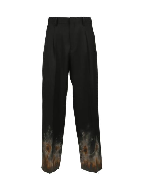 MUD-HAND-PAINTED TAILORED TROUSER / BLK