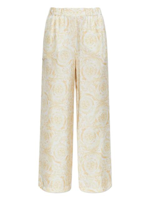 floral-patterned trousers