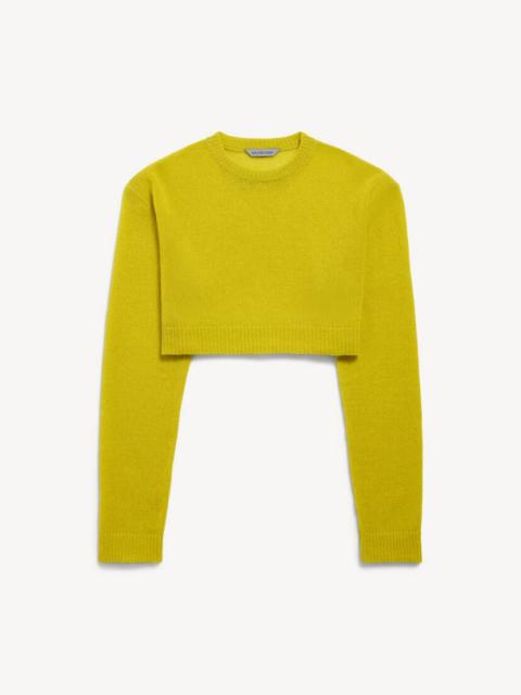 Women's Cropped Crewneck in Dark Yellow