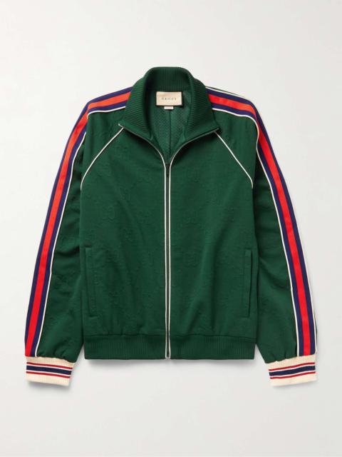 Striped Logo-Jacquard Tech-Jersey Track Jacket