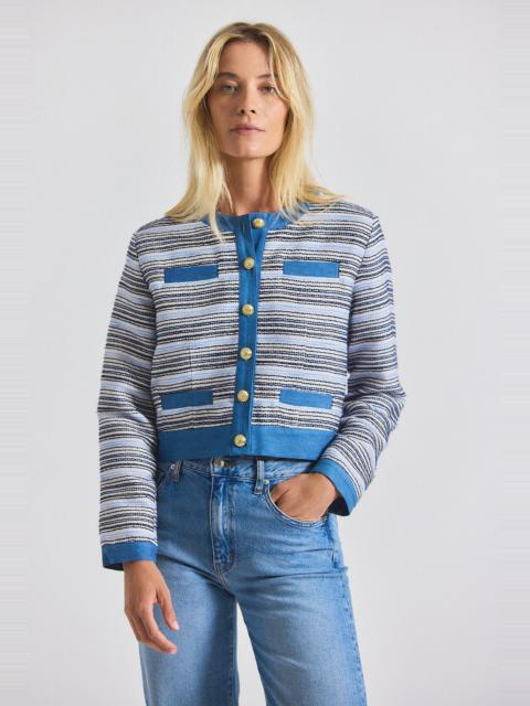 ELAIN COTTON TWEED JACKET WITH DENIM TRIM