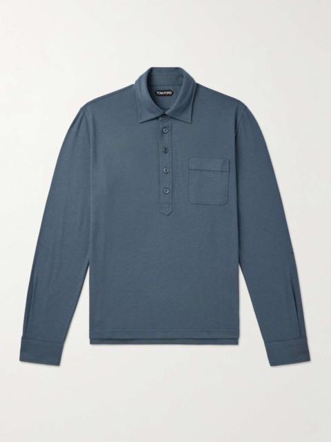 Cotton and Silk-Blend Piqué Polo Shirt