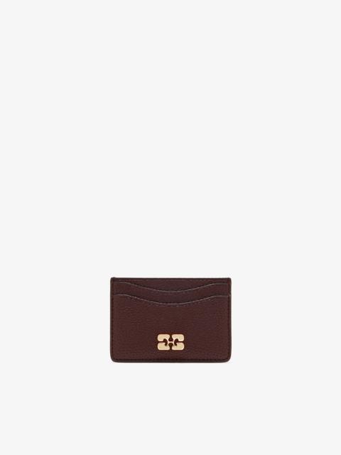 BROWN GRAINED GANNI BOU CARD HOLDER
