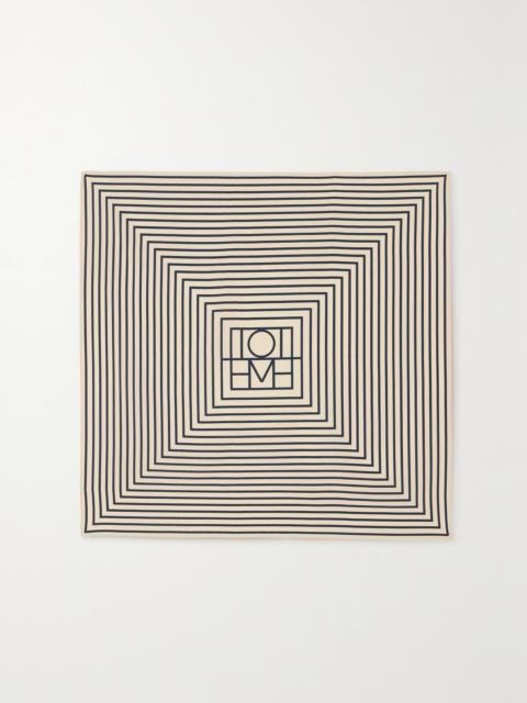 Striped Silk Crepe De Chine Scarf