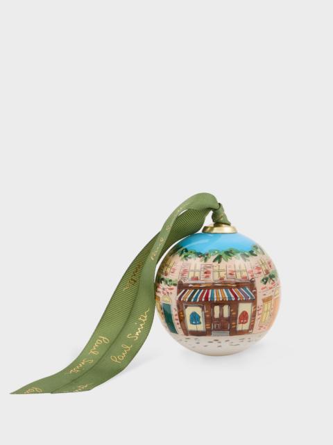 Hand-Painted 'Street Scene' Glass Bauble