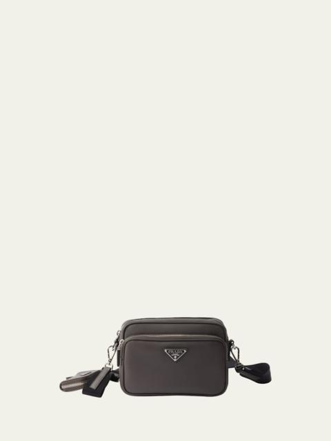 Men's Saffiano Leather Crossbody Bag with Pouch