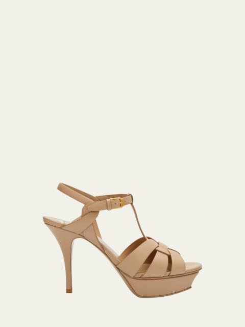 Tribute Leather T-Strap Platform Sandals
