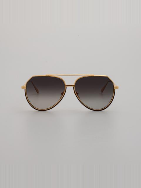 MEN'S BAYER AVIATOR SUNGLASSES IN YELLOW GOLD