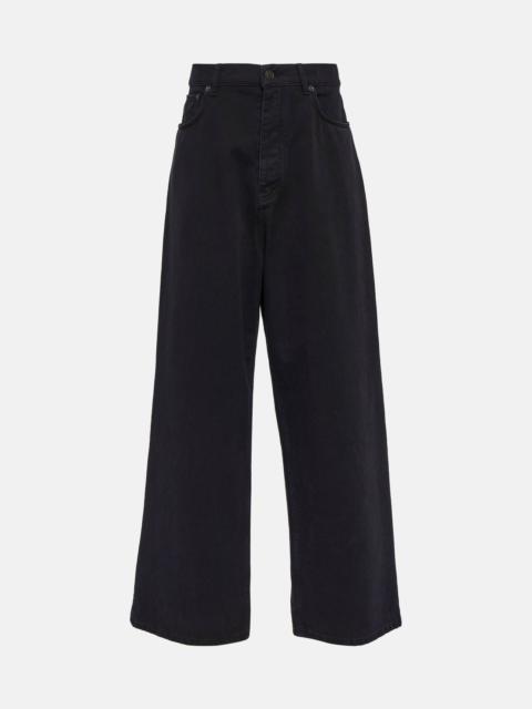 Mid-rise wide-leg jeans