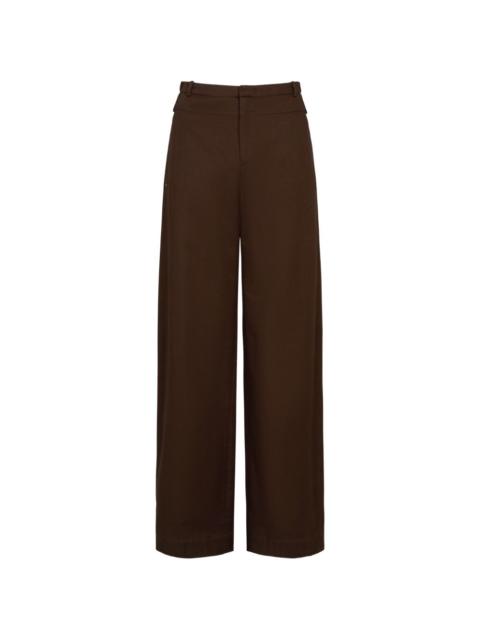 Utility double-waist wide-leg trousers