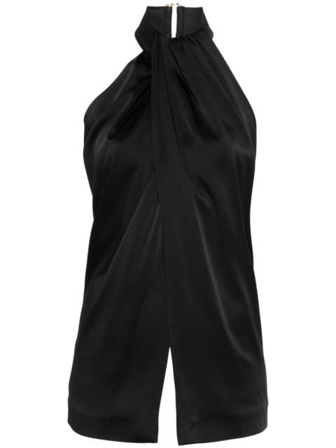 satin halterneck tank top