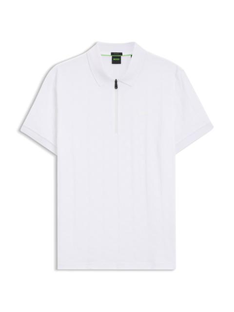 MERCERISED-COTTON POLO SHIRT WITH JACQUARD PATTERN