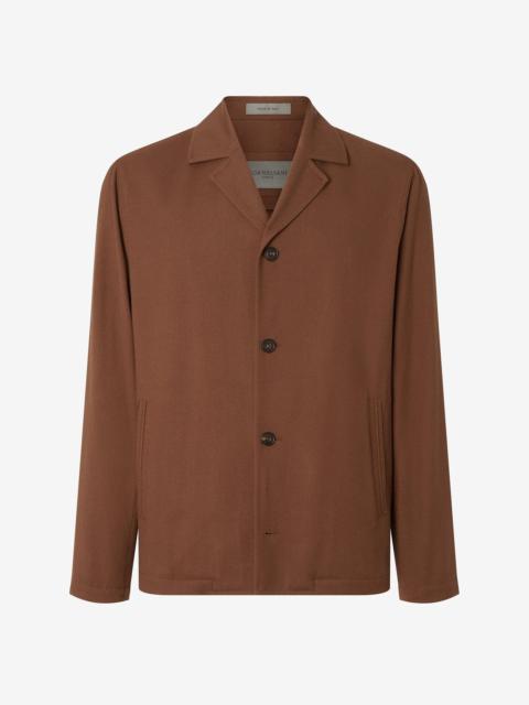 Brown ultra fine 160's wool overshirt