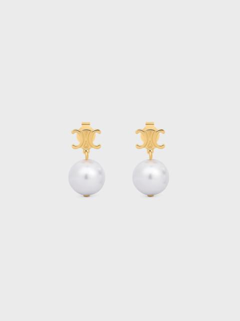 Les Perles Celine Earrings in Brass with Gold Finish and Resin Pearls