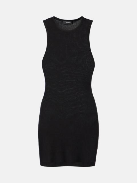 Racer cotton-blend minidress