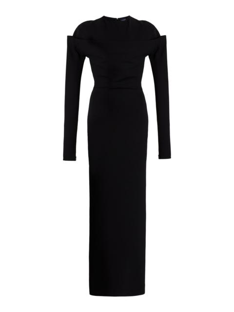 Sabre Draped Maxi Dress black