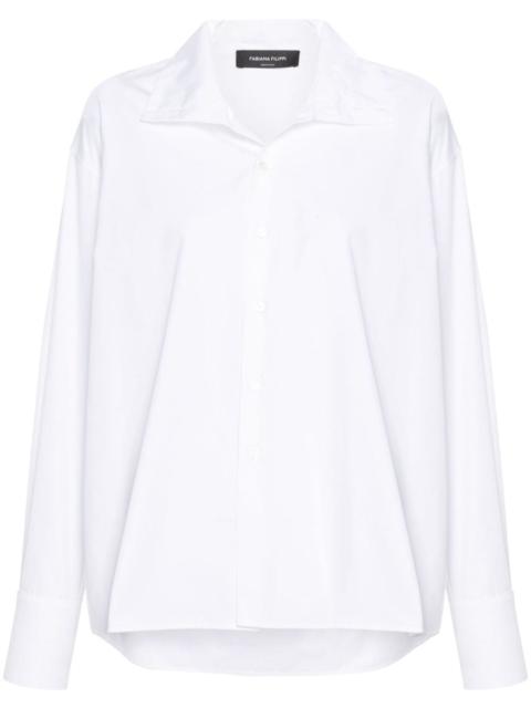 high-neck poplin shirt