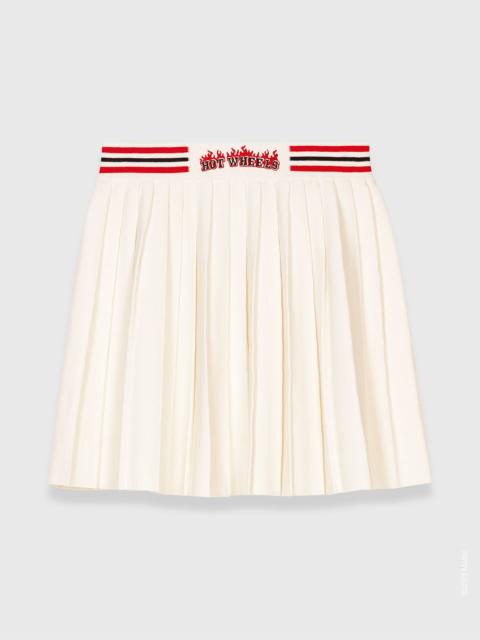 Mini pleated knitted skirt