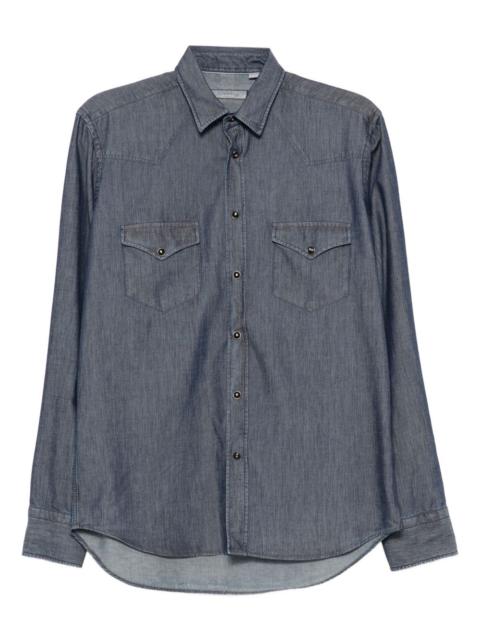 long-sleeved denim shirt