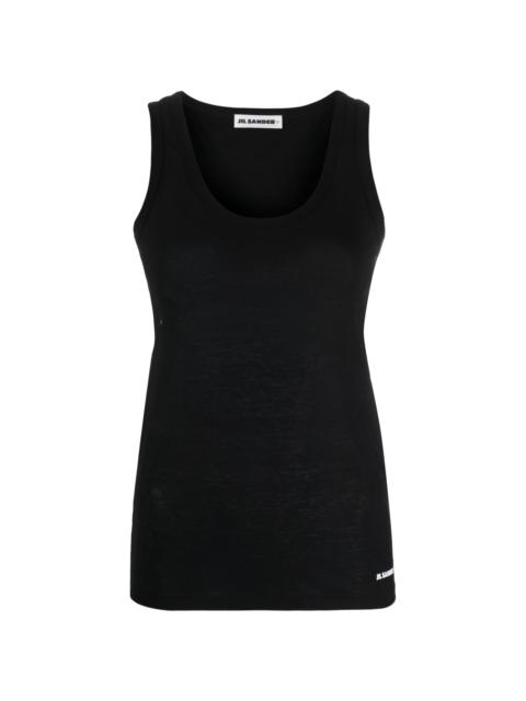 logo-print cotton tank top