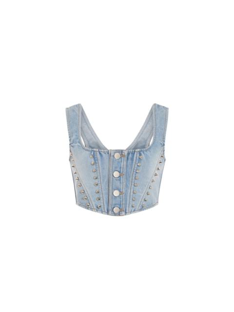 DENIM CORSET WITH EMBELLISHMENT