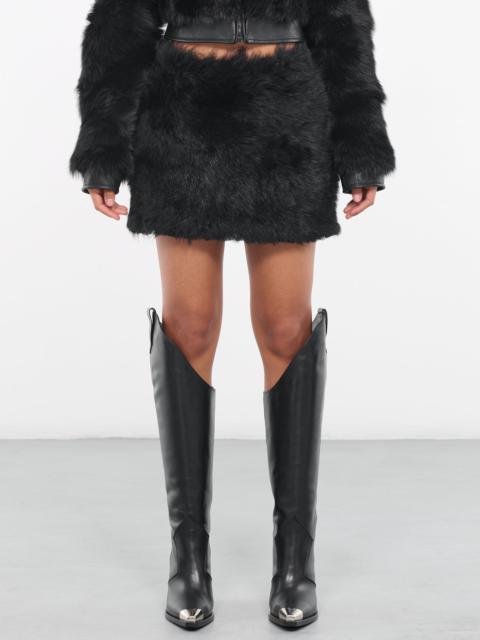 Faux-Fur Mini Skirt