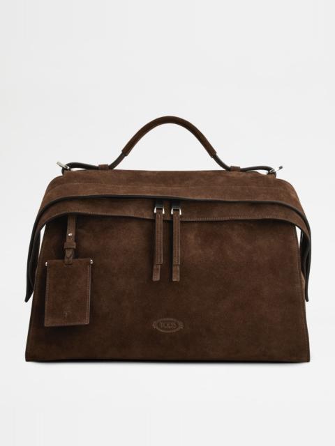 TOD'S WAVE BAG IN SUEDE LARGE - BROWN