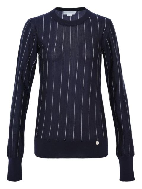 pinstripe-pattern round-neck sweater