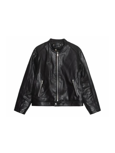Stussy Cafe Racer Leather Jacket Black