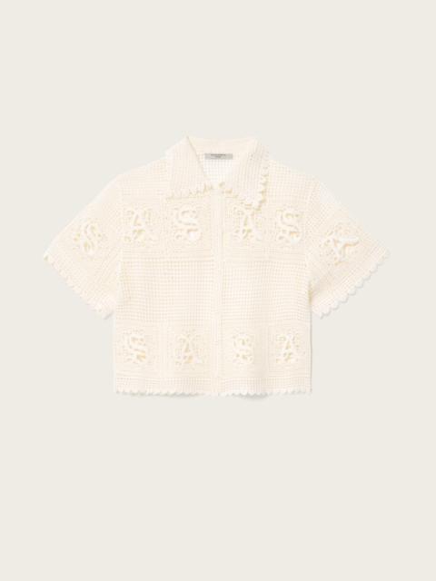 KYRA CROCHET CROPPED POLO