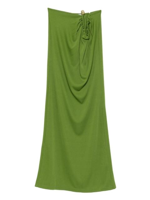 ribbed gathered-effect skirt