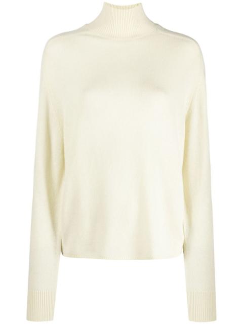 high-neck fine-knit jumper