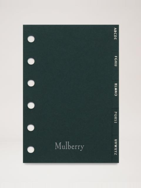 Pocket Book Contacts Dividers
Mulberry Green Paper
