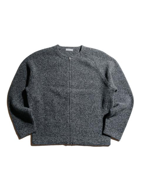 Wool Link Zip Cardigan Black Twist