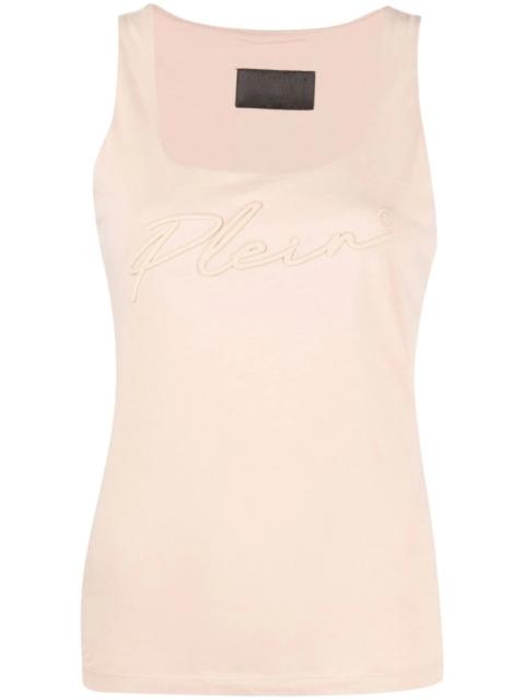 logo-embroidered vest top