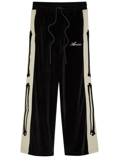 Amiri Amiri Bones Appliquéd Velour Track Pants