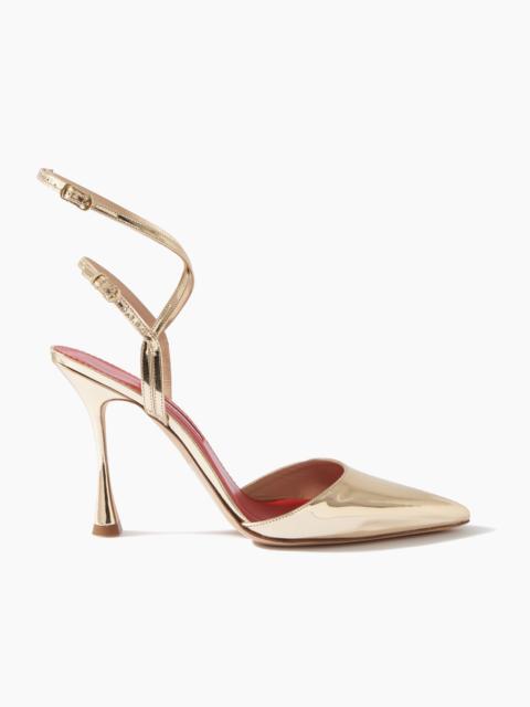 Strappy Pumps in Metallic Patent Leather