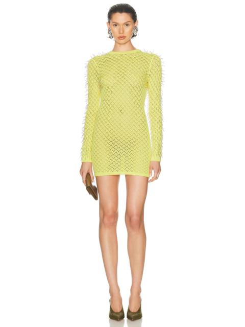 Gradient Glass Long Sleeve Mini Dress