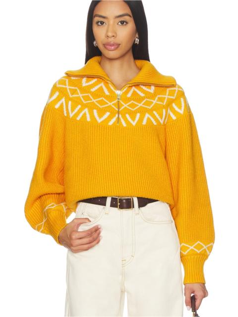 Sigrid Fairisle Half Zip Knit Sweater
