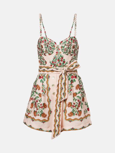 Fruit Beauty Scarf floral linen romper