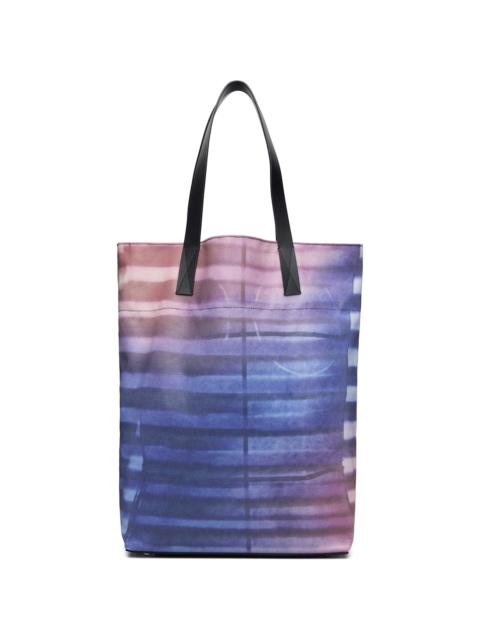Blue Coated Canvas Printed Air Tote