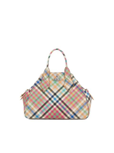 medium Yasmine plaid tote bag